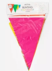 Fargerik flaggbanner i plast 10 meter 20x30 cm