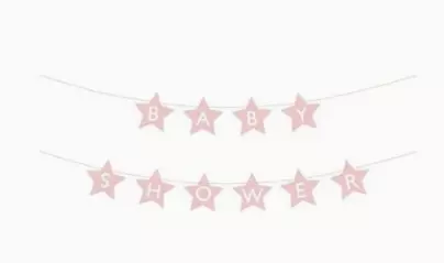Babyshower star garland rosa 2,9m