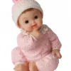 Kaketopp/Dåpspynt Baby sittende Rosa, 8 cm