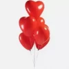 Røde hjerter gummiballonger 6pk