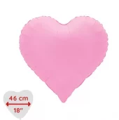 Hjerte folieballong soft matte rosa