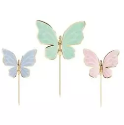 Cake toppers butterflies DIY 9pk