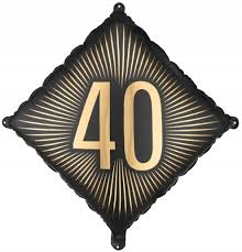 40 år firkant folieballong