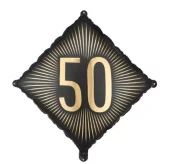 50 år firkant folieballong