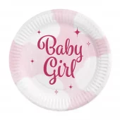 Baby girl pappfat 23cm 8pk