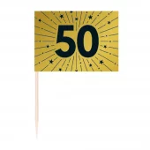 50 år flaggpicks gull 50pk