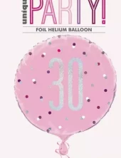 30 år rosa glitz folieballong