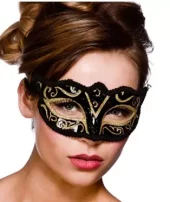 Verona øyemaske gull/sort