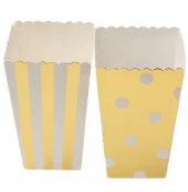 Boks Popcorn Gull/Hvit Striper, 6 stk