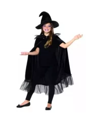 Sparkly witch kit Heksekappe og hatt Onesize barn