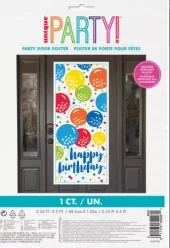 Dørposter Happy birthday i plast 152x69 cm