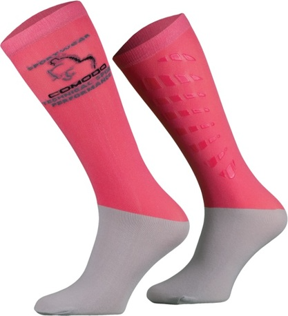 RIDING SOCKS WITH SILICONE GRIP, ROSE