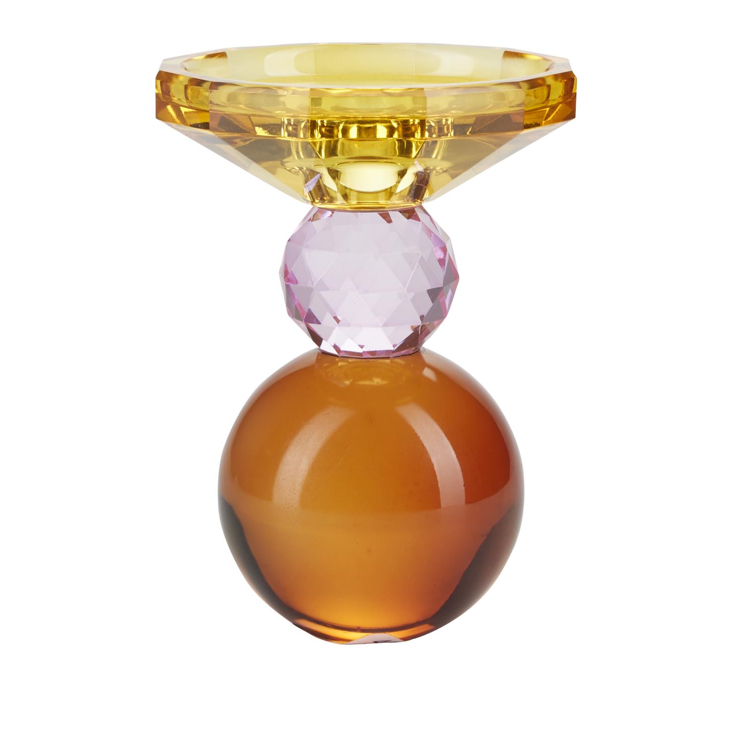 MissEtoile Candelholder 3p kubbe amber/rosa/gul