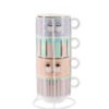 MissEtoile Mugs in a rack 4 pc Bubble colours