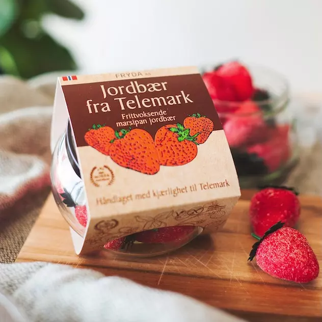 Fryda Marsipan Jordbær fra Telemark 150g