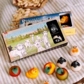 7 lam og et sort får 120g Fryda Marsipan