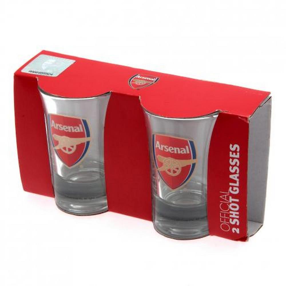 Arsenal FC wordmark 2 pack shot glass