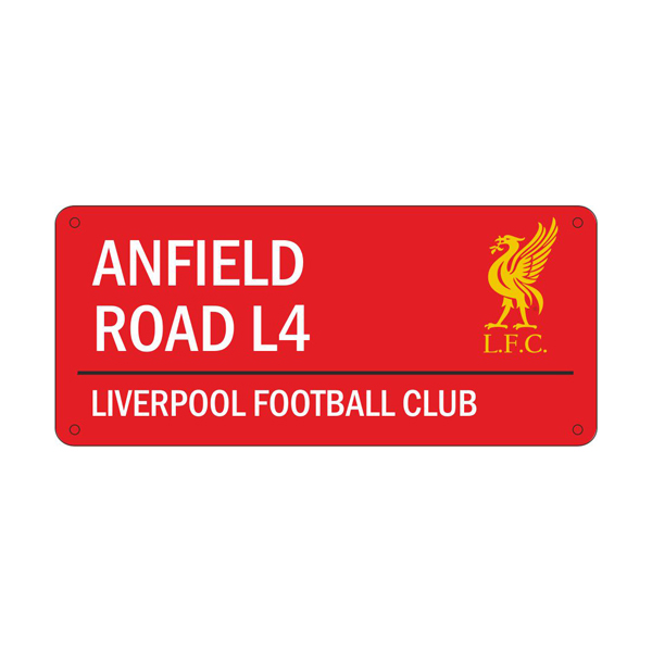 Liverpool FC Anfield Road skilt (rødt)