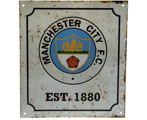 Manchester City FC Retro Logo Sign