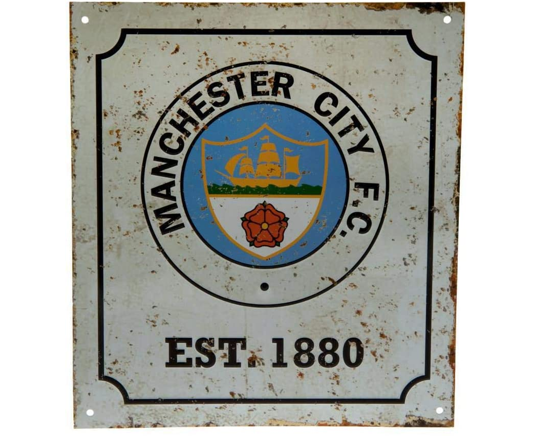 Manchester City FC Retro Logo Sign