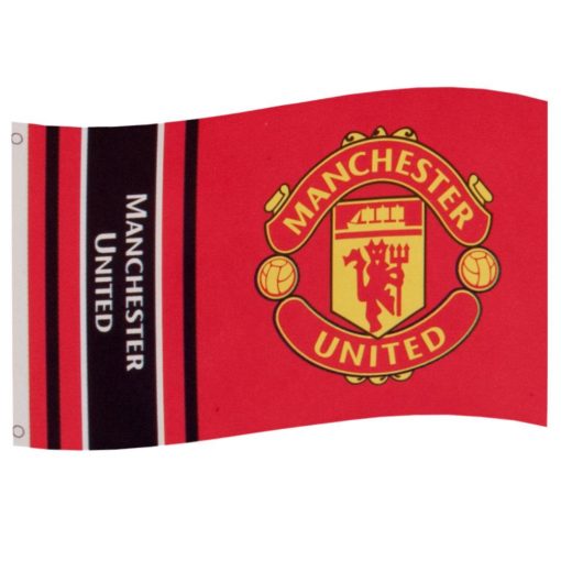 Manchester United FC Wordmark Stripe Flag