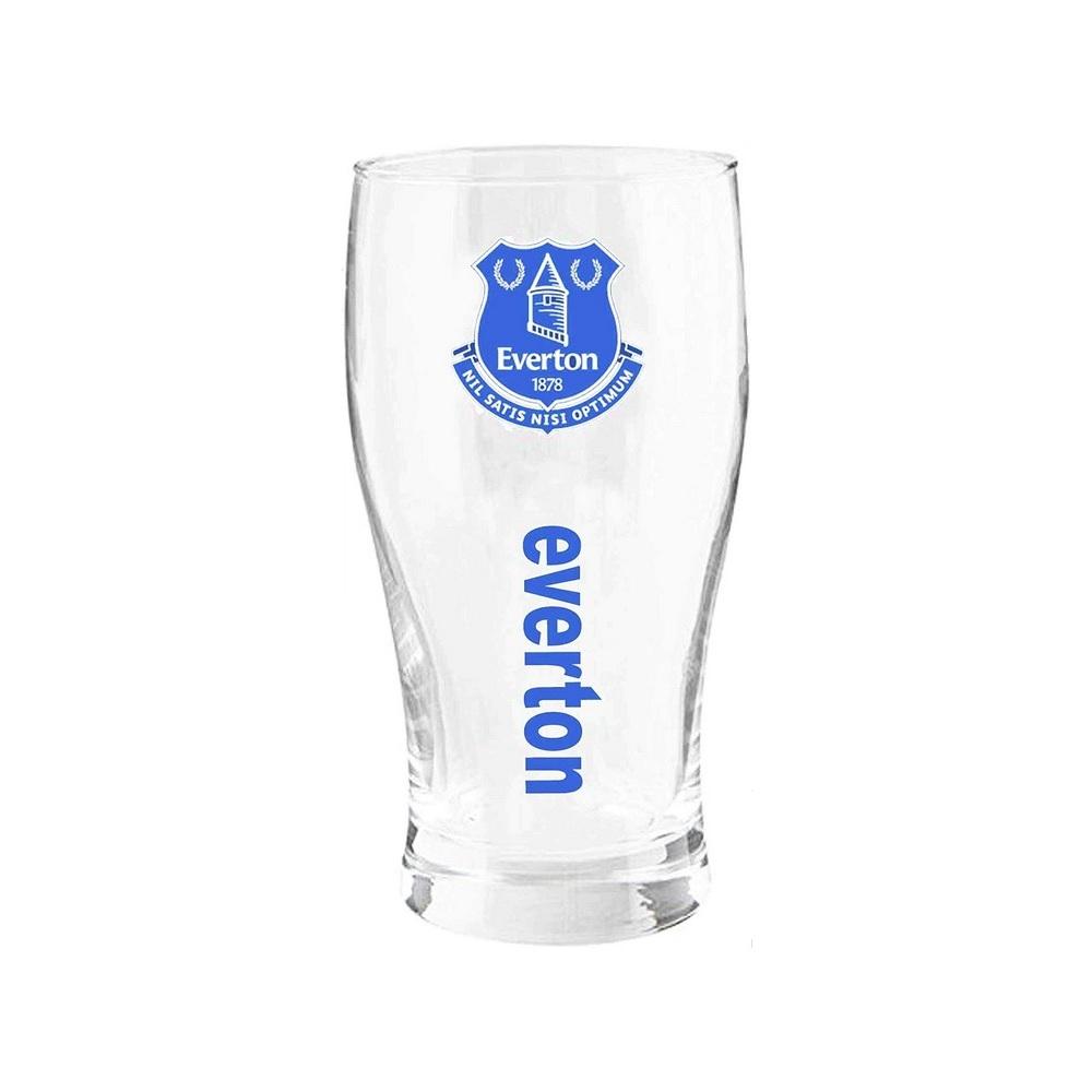 Everton FC Wordmark Pint Glass Wh