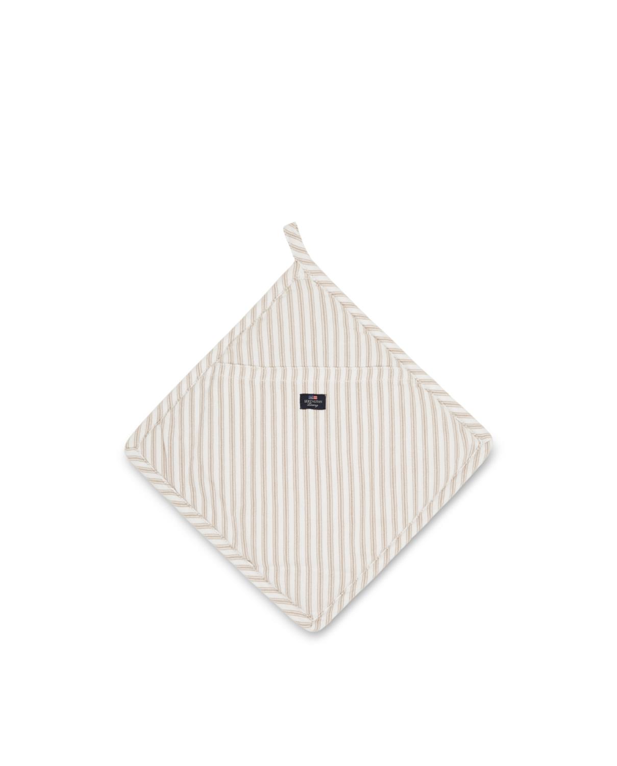 Gryteklut beige & hvit, Icons Cotton Herringbone Striped