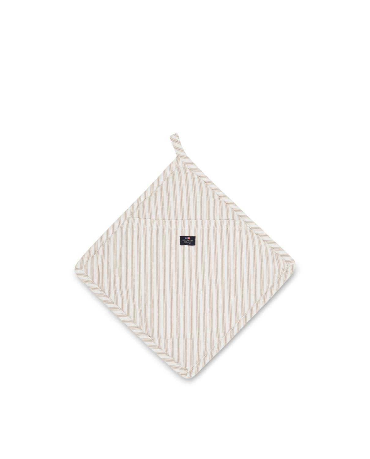 Gryteklut beige & hvit, Icons Cotton Herringbone Striped