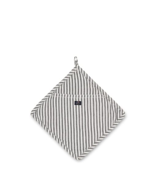 Gryteklut Svart & hvit, Icons Cotton Herringbone Striped
