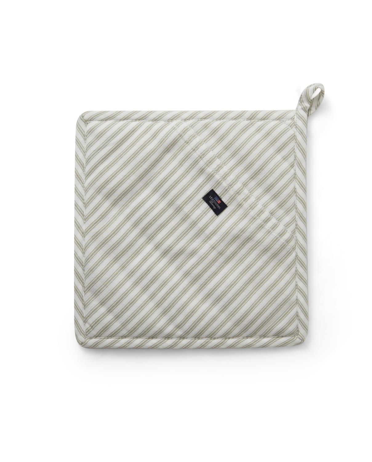 Gryreklut gønn & hvit, Icons Cotton Herringbone Striped