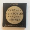 Coaster gull glitter "Lykke er å nyte bobler med gode venner"