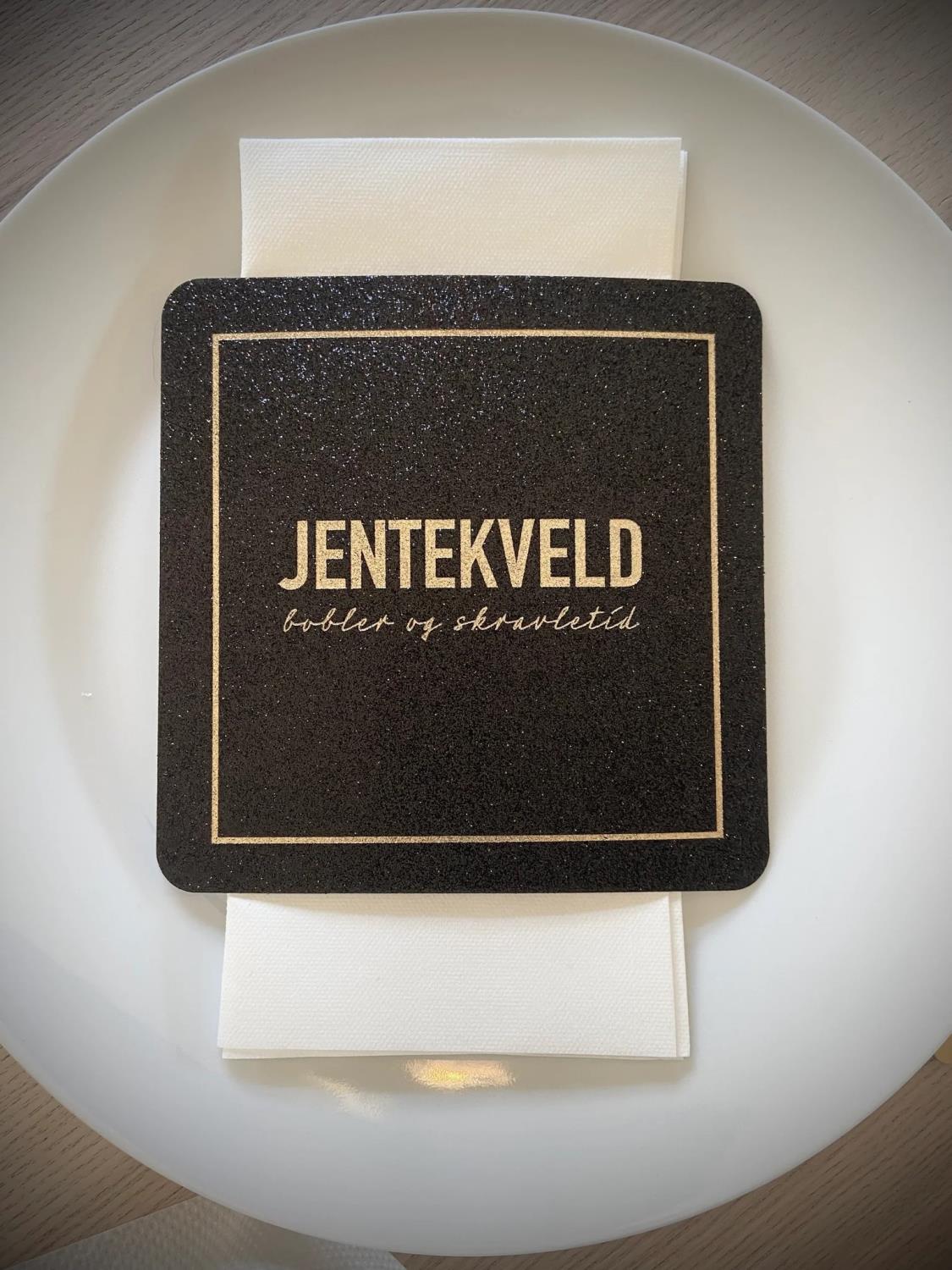 Pappiett sort glitter "Jentekveld"
