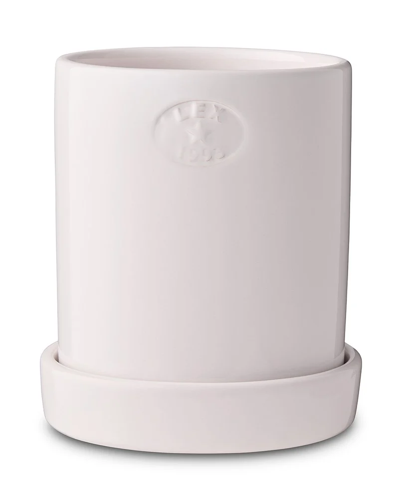 Plantepotte i terrakotta, hvit Medium