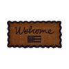 Welcome coir fibre door mat, brun/mørkeblå