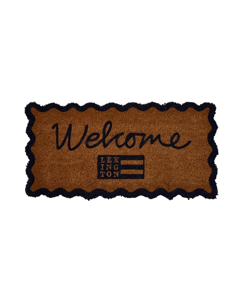 Welcome coir fibre door mat, brun/mørkeblå