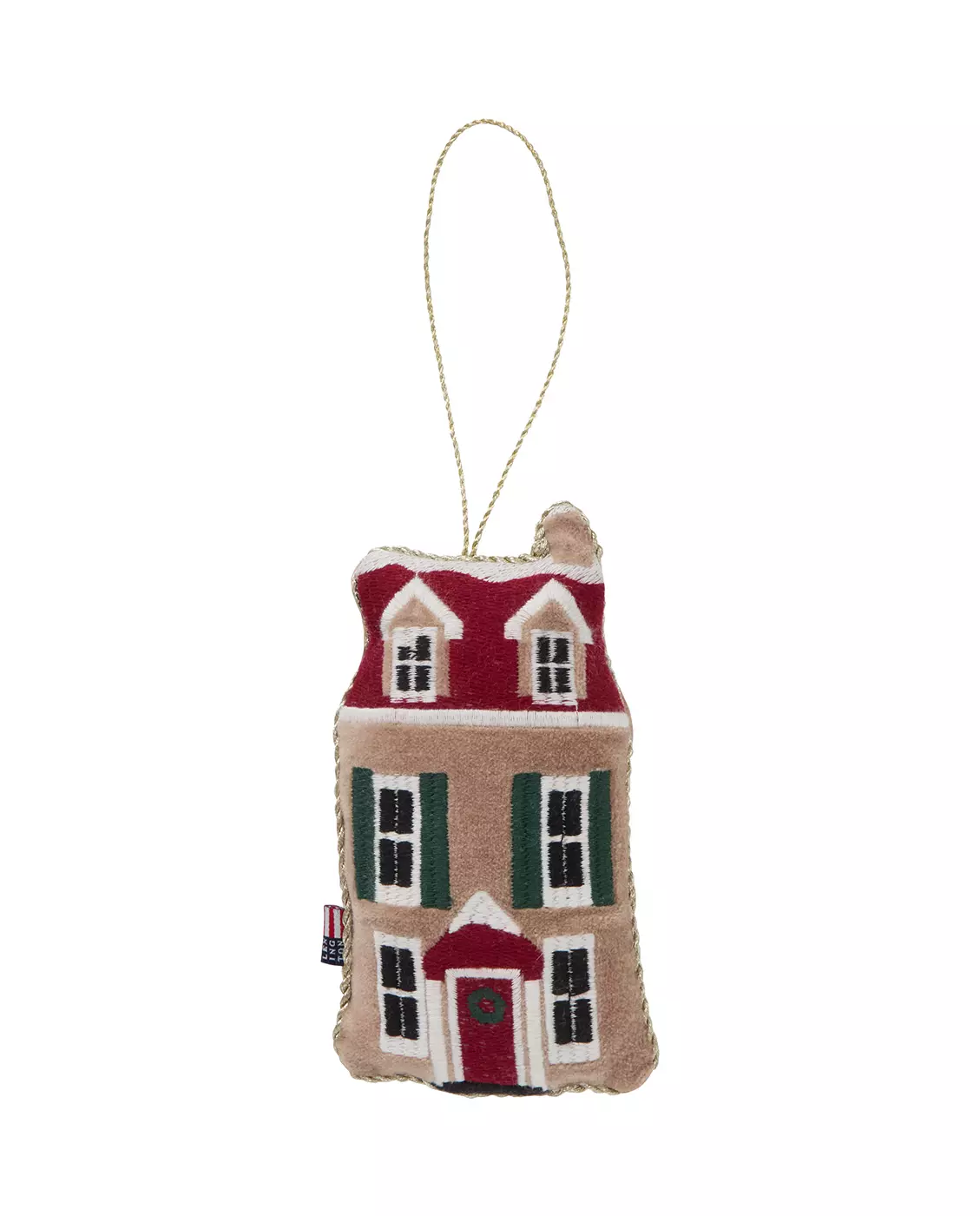 Hus økologisk bomullsfløyel ornament