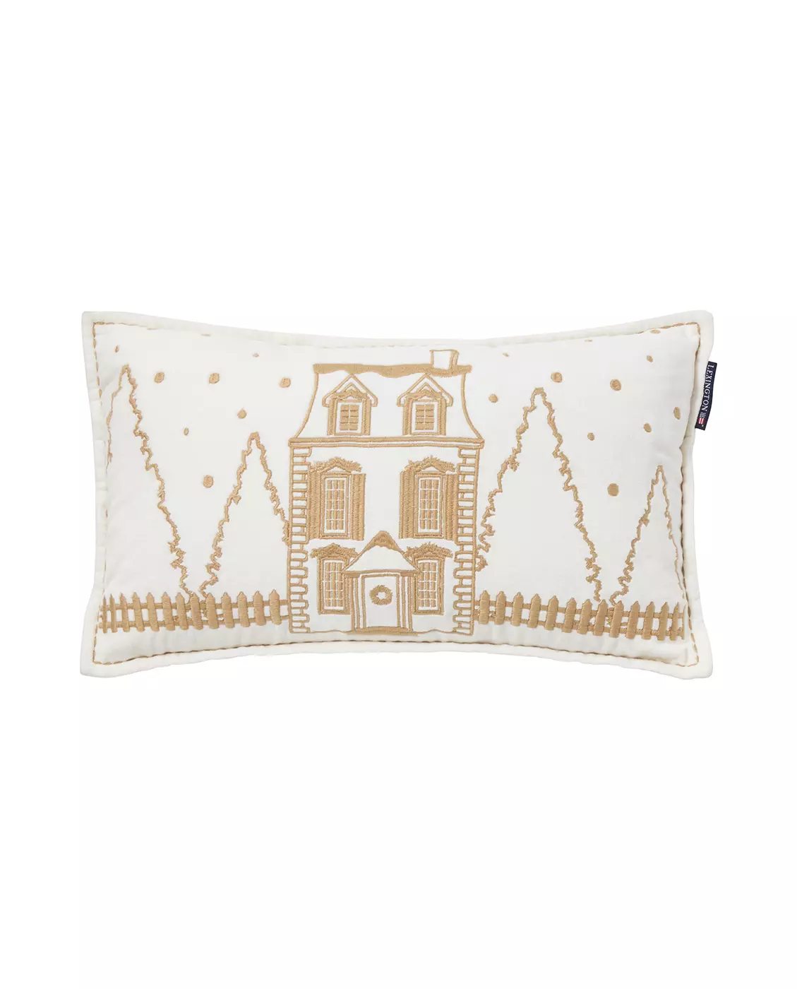 Winter house pute i økologisk bomullsfløyel 50x30, hvit/lys beige