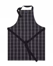 Rutete forkle av lin/bomull Svart