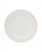 Middagstallerkener i porselen (sett med 4), hvit/beige