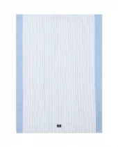 Stripet kjøkkenhåndkle i linblanding, blå/hvit