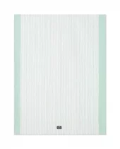 Stripet kjøkkenhåndkle i linblanding, grønn/hvit