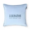 Lexington logo økologisk bomullsfløyel putetrekk, blå