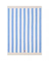 Blokkstripet håndkle, himmelblå/hvit/moonbeam 30x50