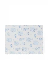 Laminert tosidig bordskåner, blå/hvit (sett med 2)