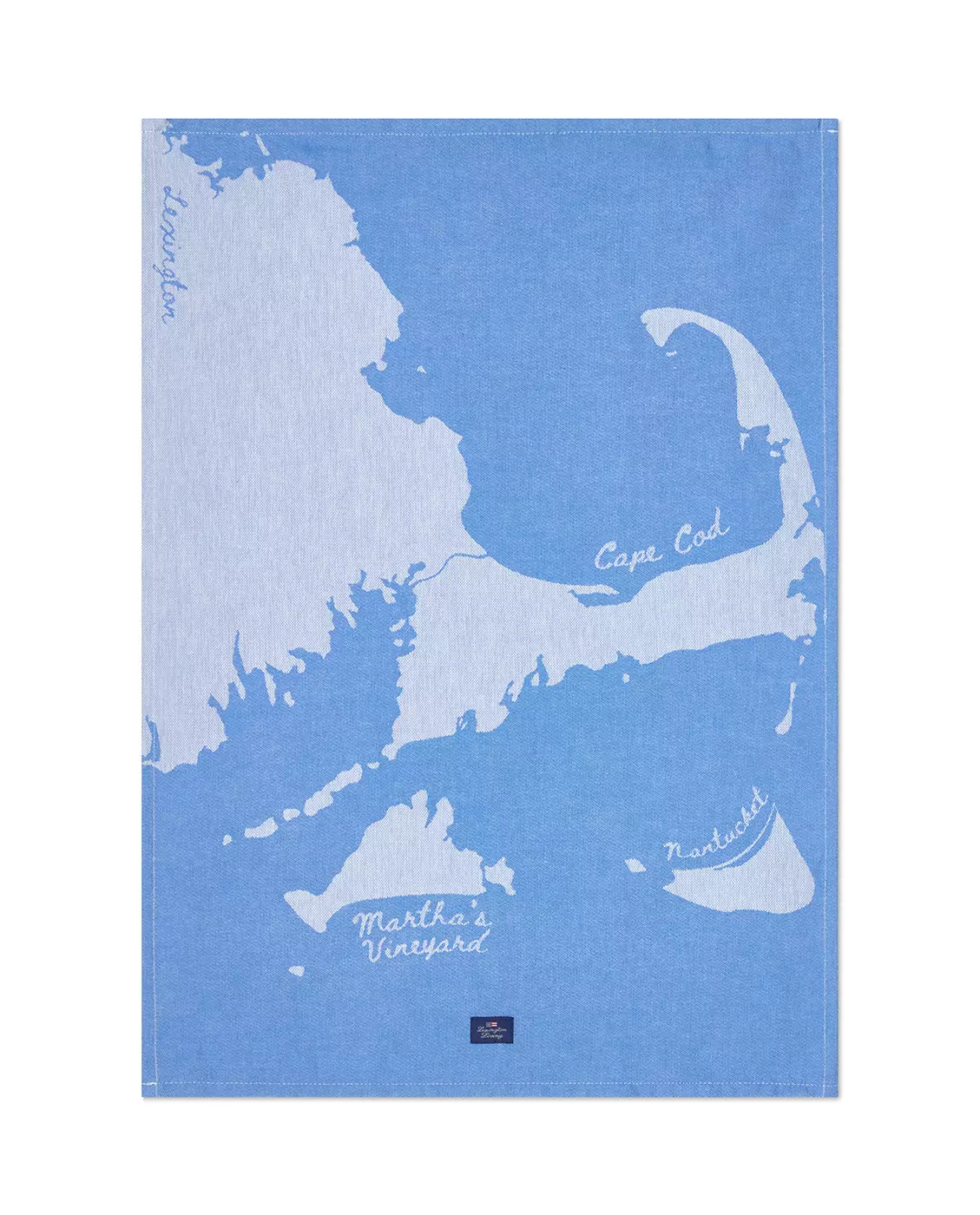 Cape cod kjøkkenhåndkle i økologisk bomullsjacquard, blå/hvit