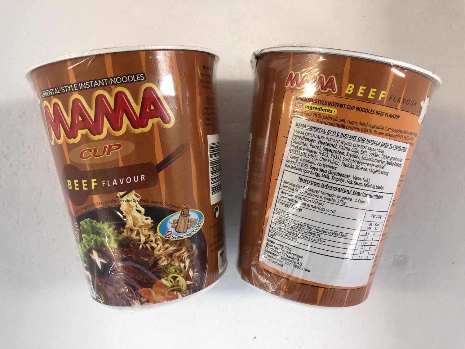 Mama cup instant noodles with pork 70gr