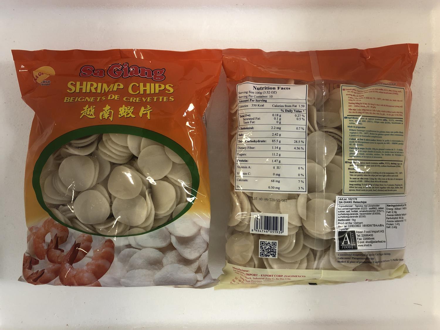 'SA GIANG Shrimp Chips 1kg å