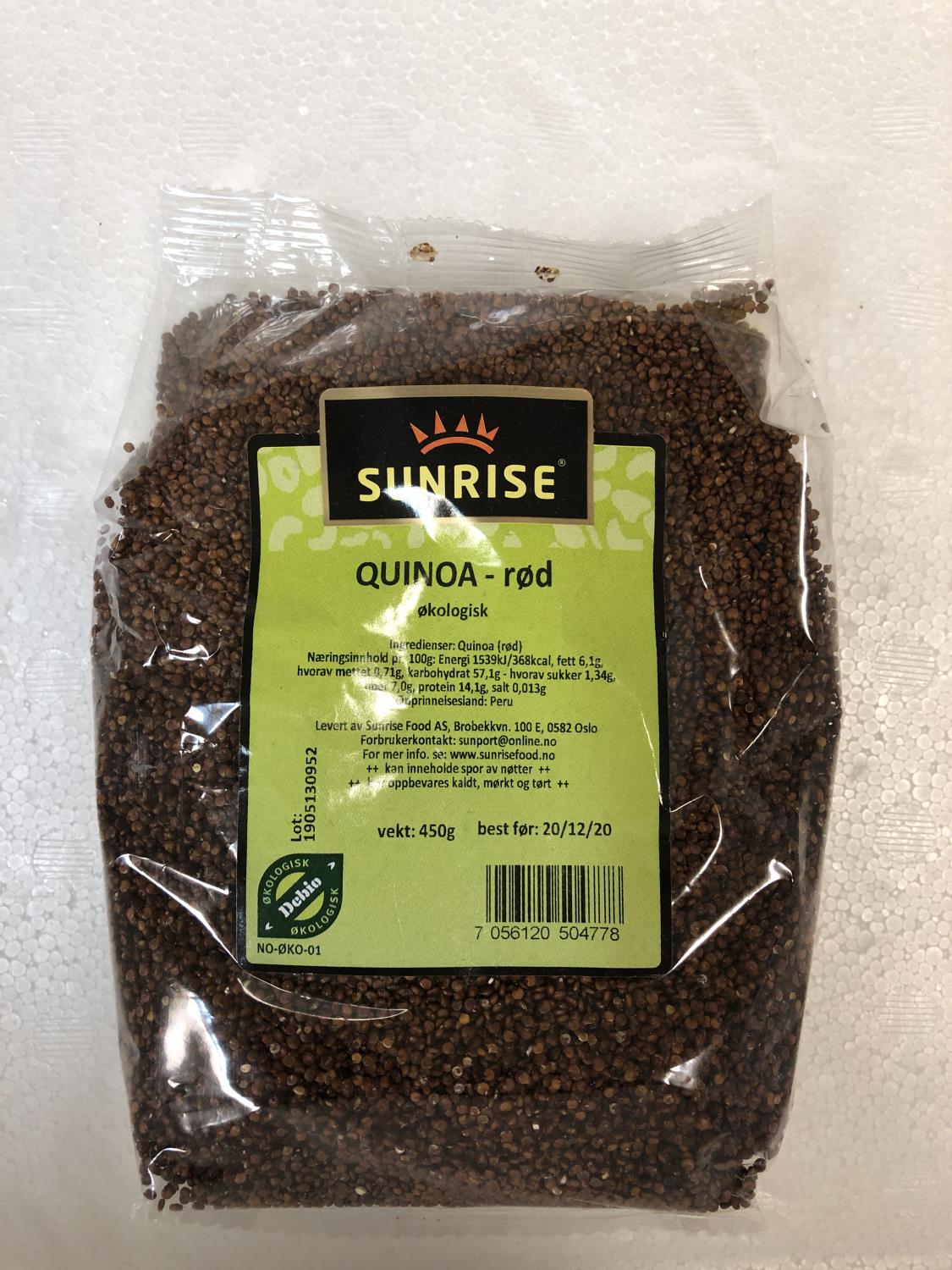 'SUNRISE Quinoa Rød 450gr