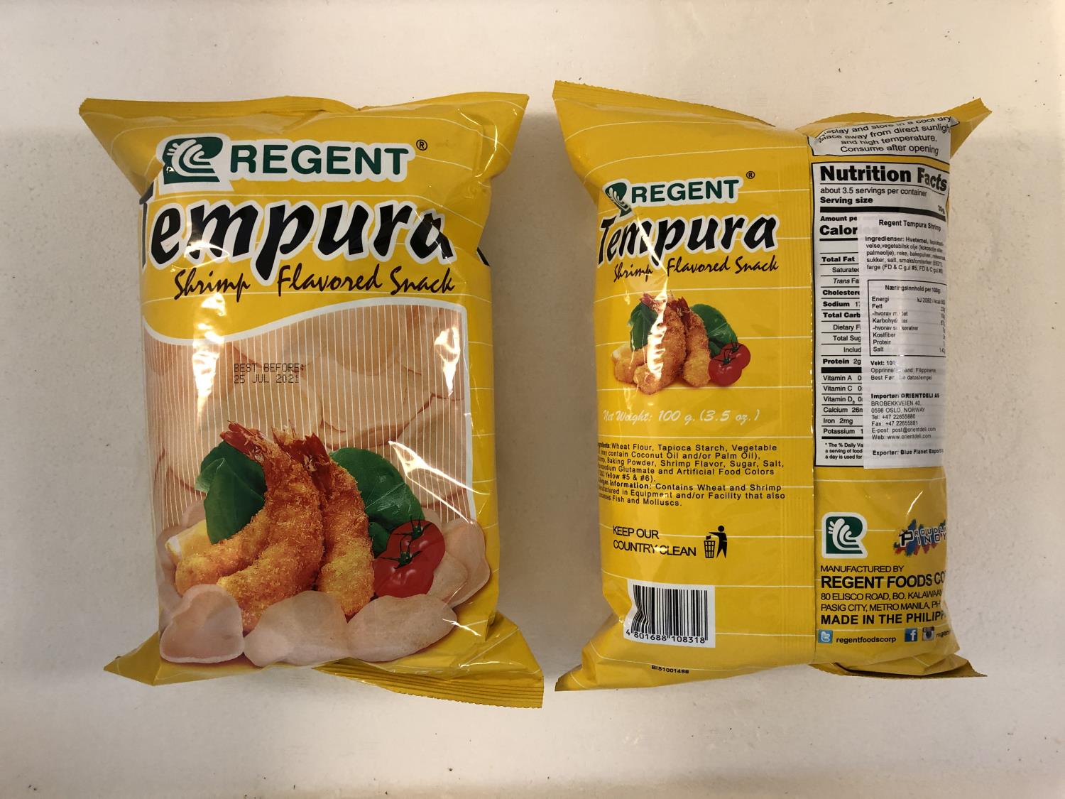 'REGENT Tempura Shrimp Snack 100gr