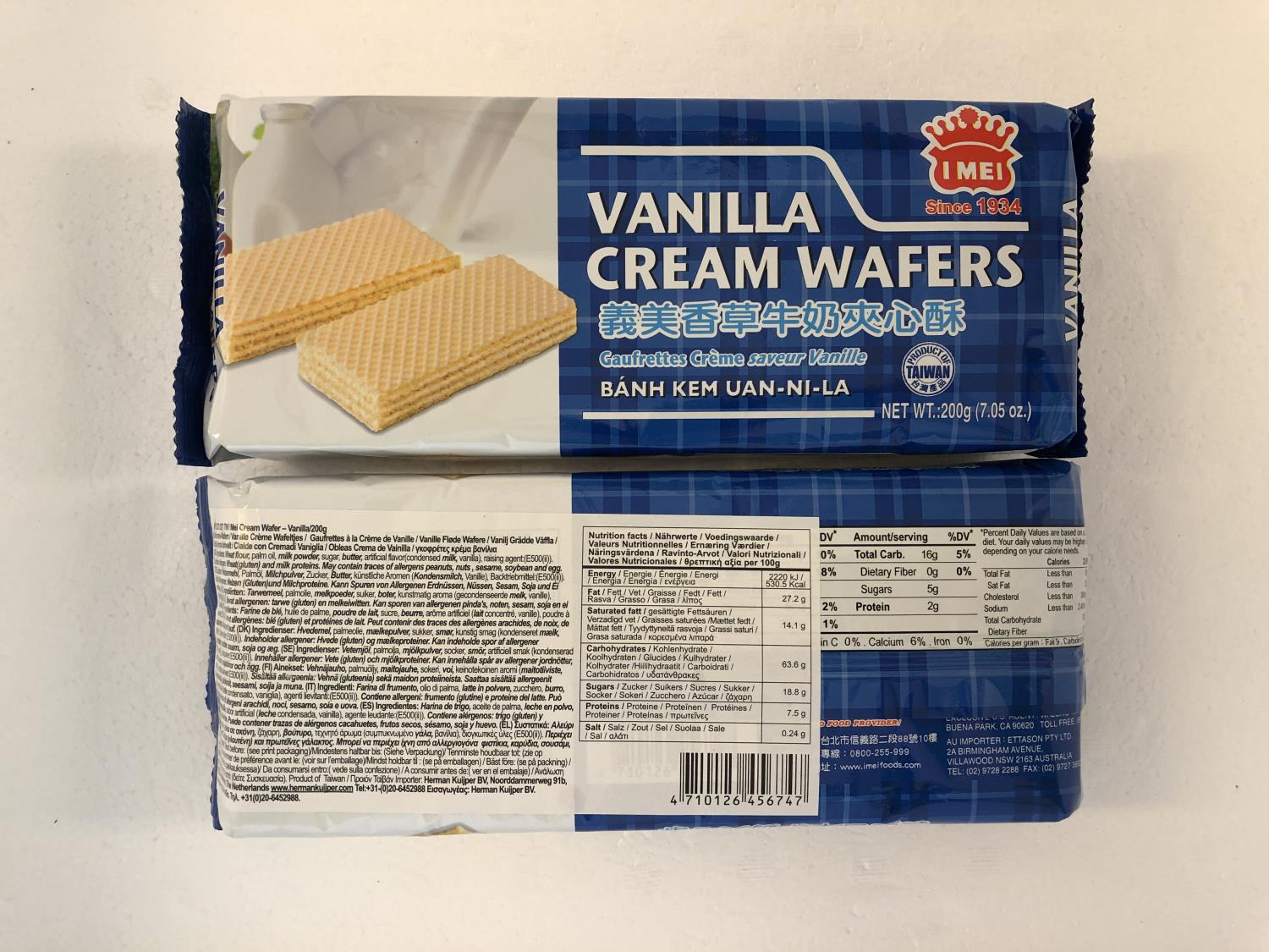I MEI Cream Wafer Vanilla 200gr å